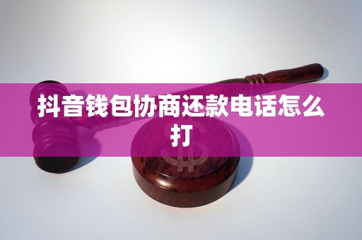 抖音钱包协商还款电话怎么打