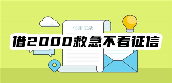 借2000救急不看征信的平台
