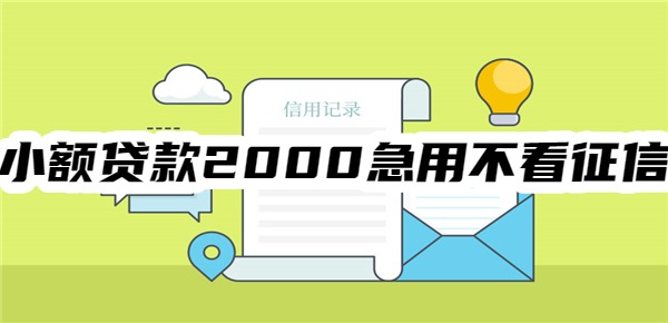 小额贷款2000急用不看征信