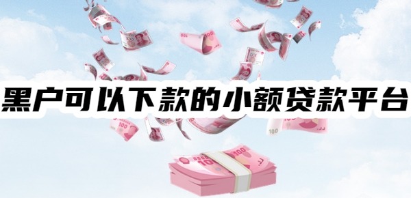 黑户可以下款的小额贷款平台
