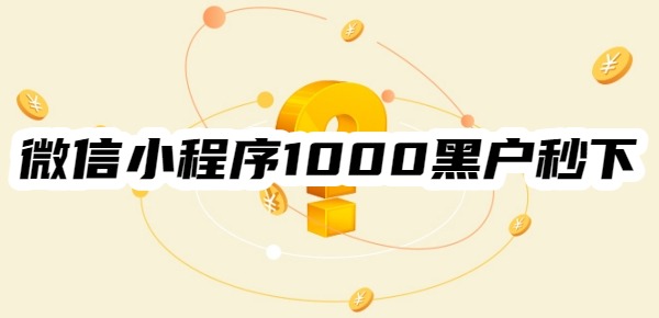 微信小程序1000黑户秒下