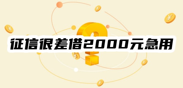 征信很差哪里可以借到2000元钱急用