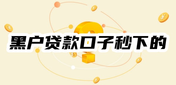 黑户贷款口子秒下的有吗