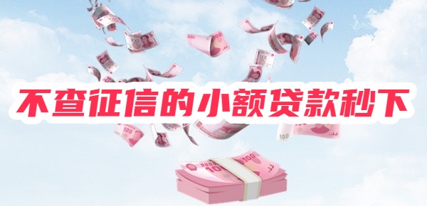 不查征信的小额贷款秒下