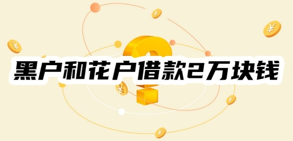 黑户和花户哪里能借款2万块钱