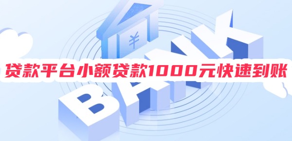 贷款平台小额贷款1000元快速到账
