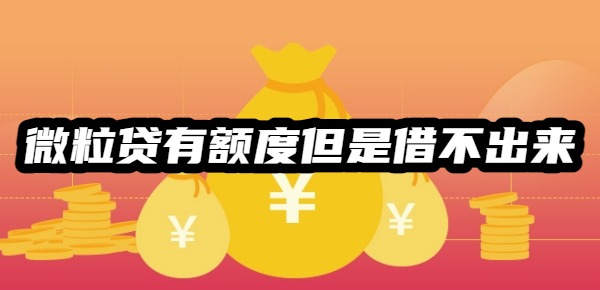 微粒贷有额度但是借不出来怎么办